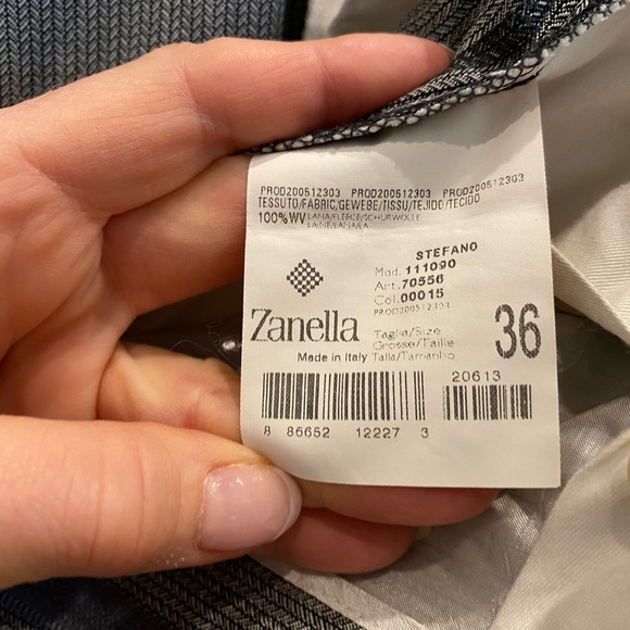 ZANELLA Men’s Wool Dress Pants light grey pleated Stefano. Waist 36” 28” Inseam - Picture 8 of 13